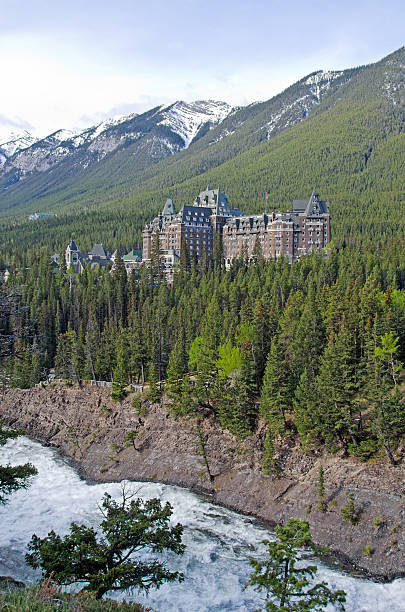 istock Scenic Banff Springs Hotel  and Bow River 155597998