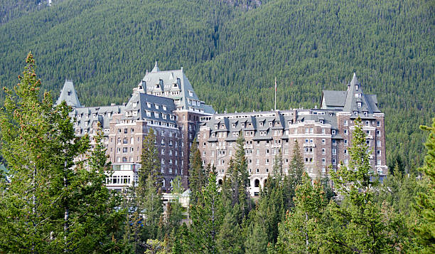 istock Scenic Banff Springs Hotel in Spring 155598019