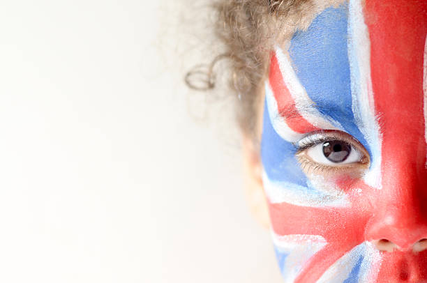 istock Girl (5-6) With Union Jack Face Painted 155598172