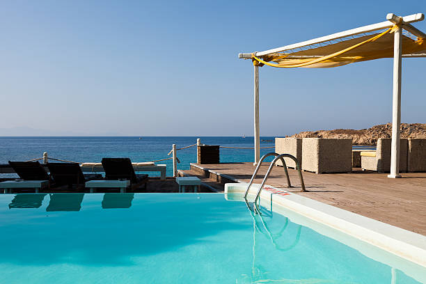 istock Pool at greek island resort 155598267