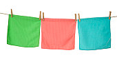 Colorful Laundry on Clothesline Isolated