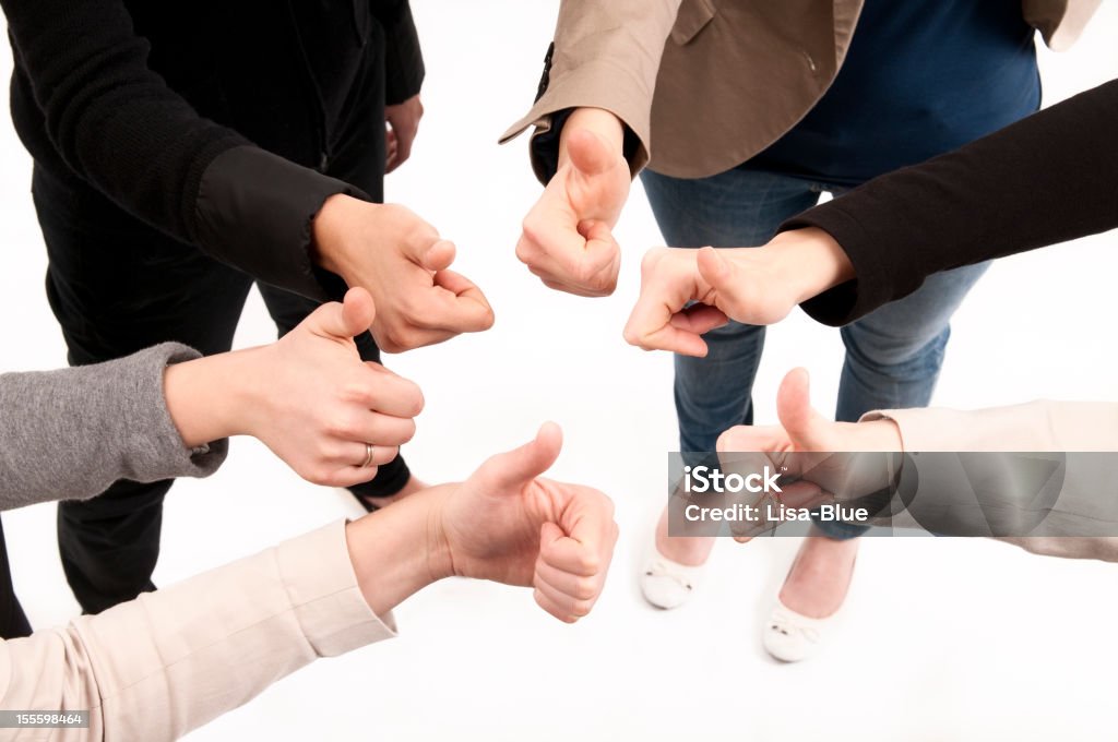 Trabajo en equipo pulgar hacia arriba - Foto de stock de Acuerdo libre de derechos