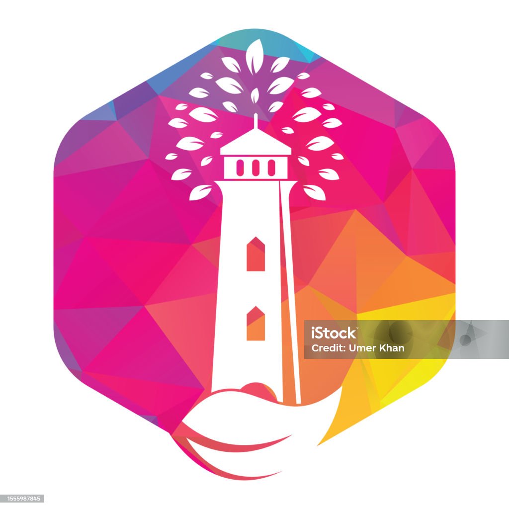 Lighthouse Abstract Logo Green Lighthouse Logo Template Design Stock Illustration - Download ...
