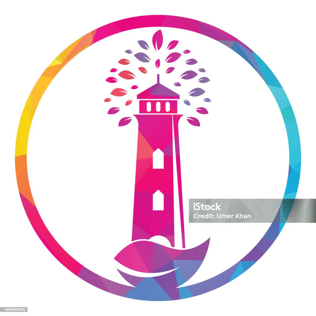 Lighthouse Abstract Logo Green Lighthouse Logo Template Design Stock Illustration - Download ...
