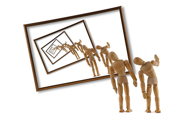 istock Vortex - Wooden Mannequin and modern art 155599895