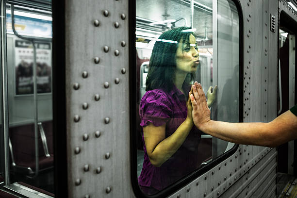 istock Kiss goodbye through the train window 155599939