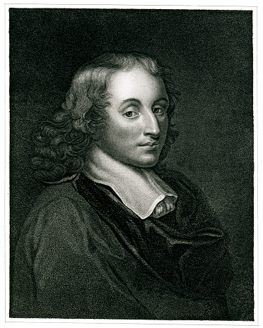 Engraving From 1833 Featuring The French Mathematician And Philosopher, Blaise Pascal.  Pascal Lived From 1623 Until 1662.