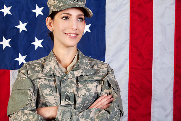 istock Female American Soldier in ACU Smiling 155600009