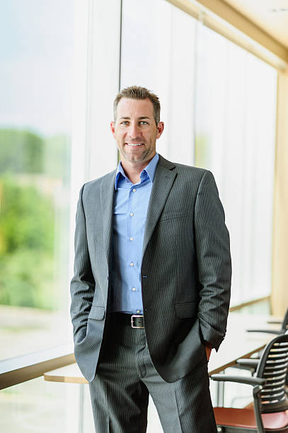 istock Corporate businessman in a suit and tie 155600369