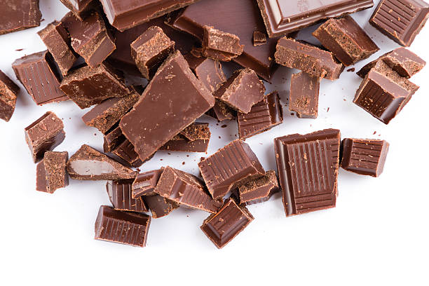 チョコレート - chocolate chocolate candy dark chocolate directly above ストックフォトと画像