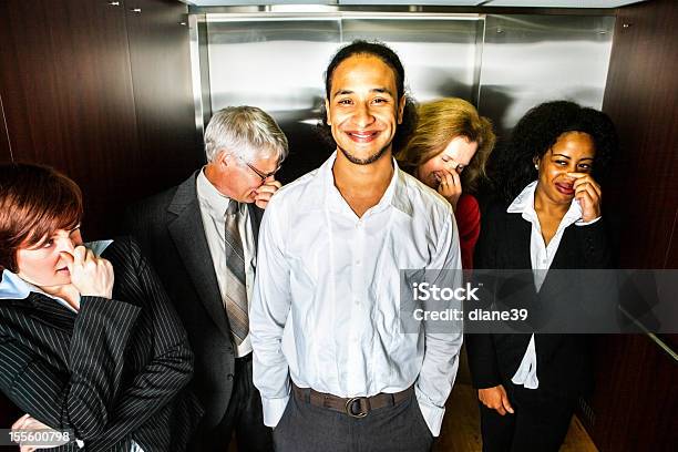 Odor In The Elevator Stock Photo - Download Image Now - Fart, Unpleasant Smell, People