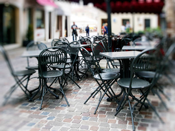 istock Tables in outdoor bar. Color Image 155601207