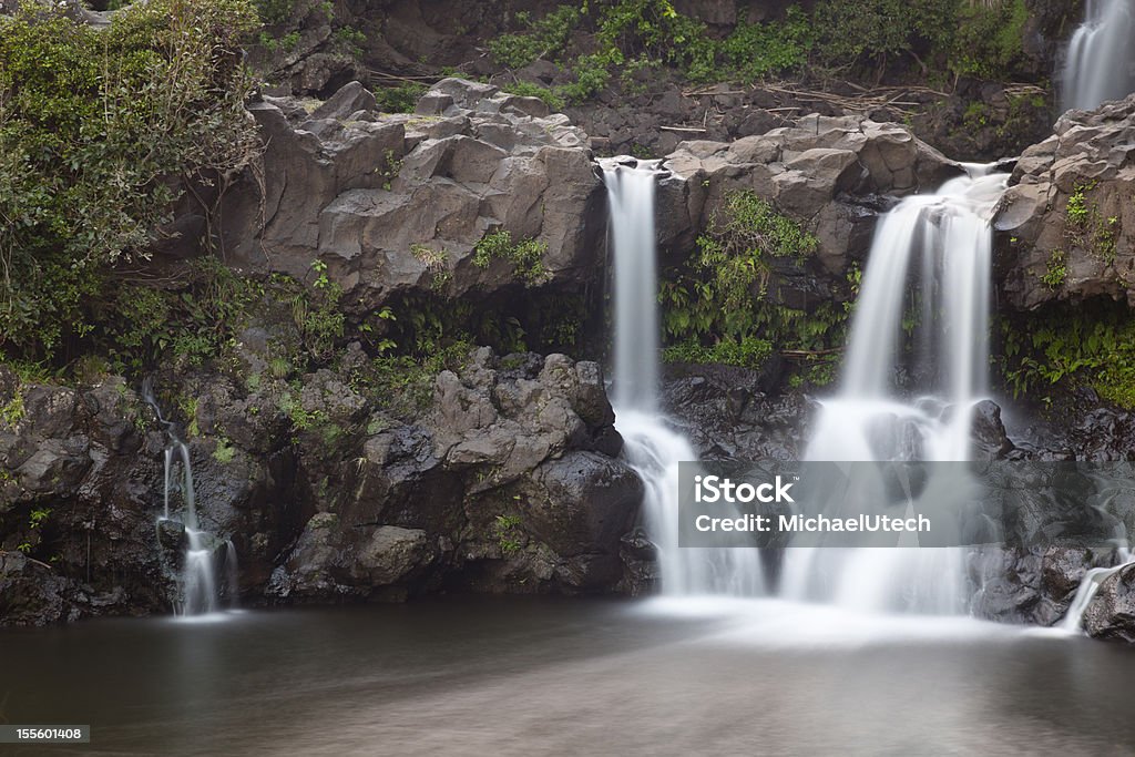 Oheo кожа Gulch Водопад, Мауи - Стоковые фото Гавайские острова роялти-фри