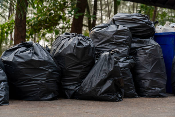 istock pile of disposable black garbage bags placed on ground around camping area 1556018030