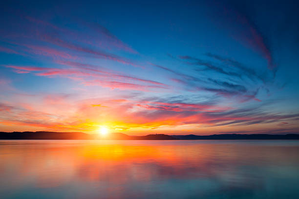 istock A stunning view of the sunset over water 155602062