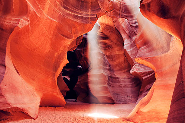 obermaterial antelope canyon - canyon heaven sunbeam arizona stock-fotos und bilder