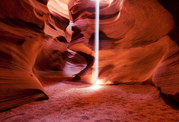 obermaterial antelope canyon - canyon heaven sunbeam arizona stock-fotos und bilder