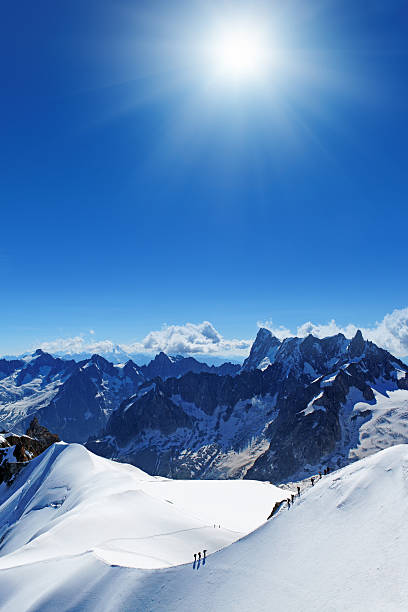 mountain climbers in the Mont Blanc area