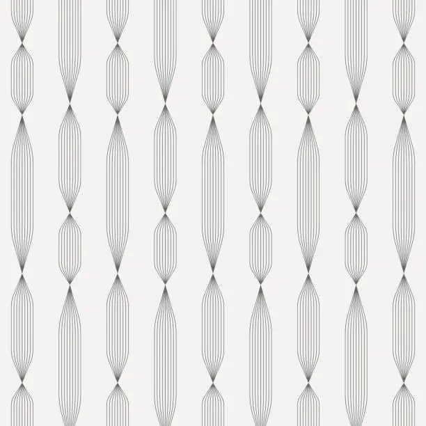 Vector illustration of Linear vector pattern, repeating linear diamond shape on garland in monochrome styles, pattern is clean for fabric, printing, wallpaper.