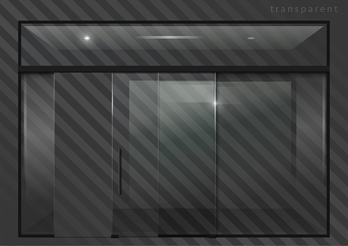 Sliding door wardrobe or dressing room, changing rooms, shop with a wood texture in vector graphics