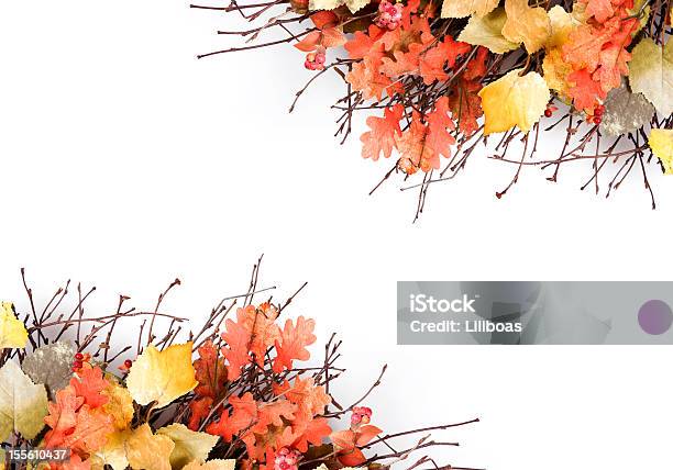 Isolated Autumn Wreath Stock Photo - Download Image Now - Arrangement, Artificial, Autumn