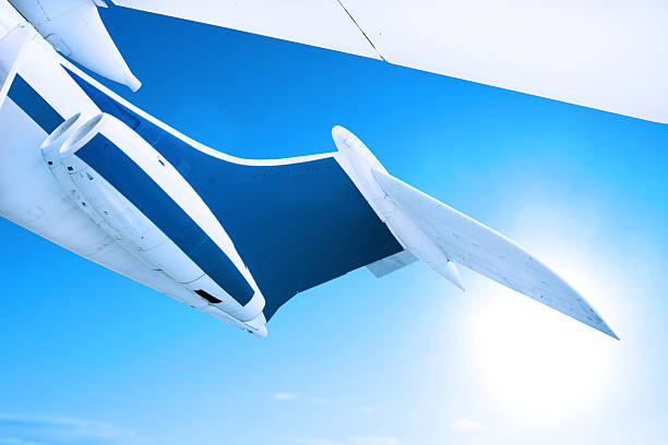 detail of aircraft tail fin stock photo