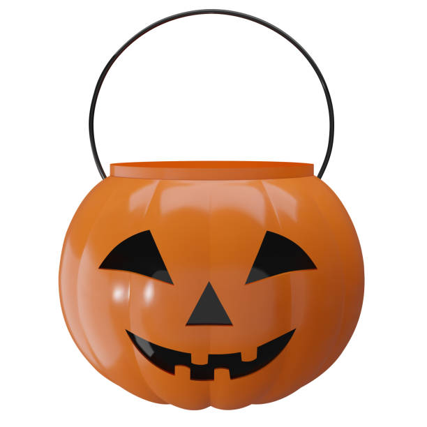 istock isolated pumpkin bucket. 3d halloween bucket 1556173337