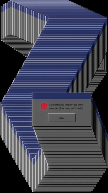 Error messages in a 90's style graphical user interface, with alpha channel