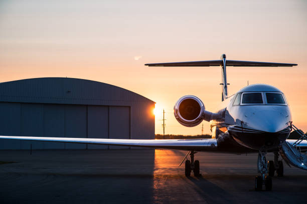 Private Jet Parked at an Airport