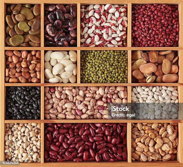 Different Beans Stock Photo - Download Image Now - Adzuki Bean, Bean, Black Bean