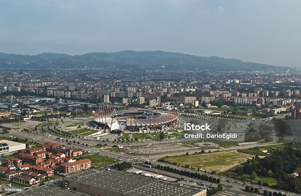 Veduta aerea della vecchia stadium - Foto stock royalty-free di Stadio Olimpico - Torino