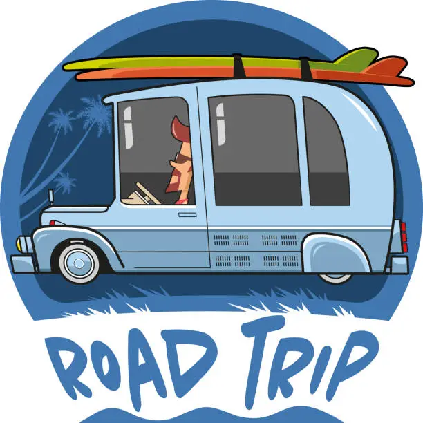 Vector illustration of ROAD TRIP 66