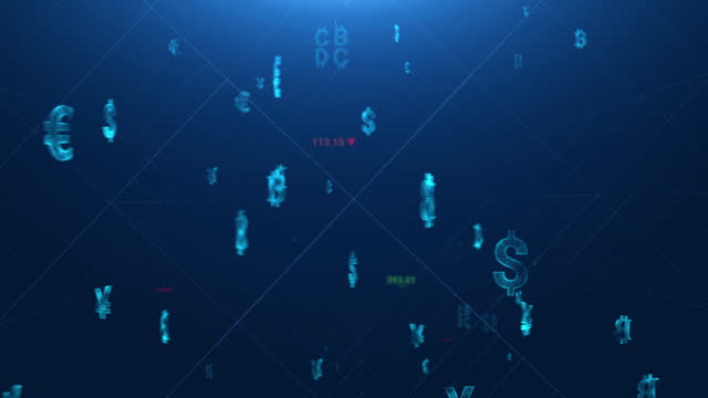 Digital Futuristic abstract background of Money currency in cyberspace