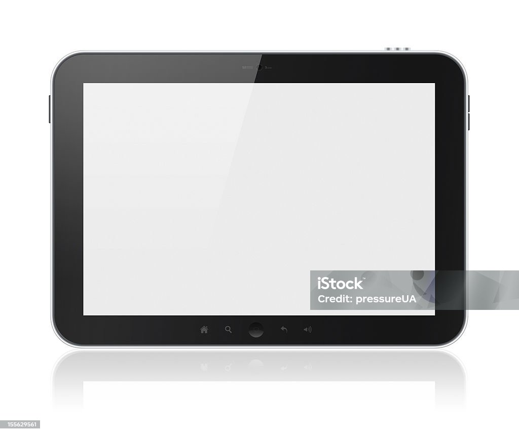 Ordenador con pantalla en blanco aislado - Foto de stock de Tableta digital libre de derechos