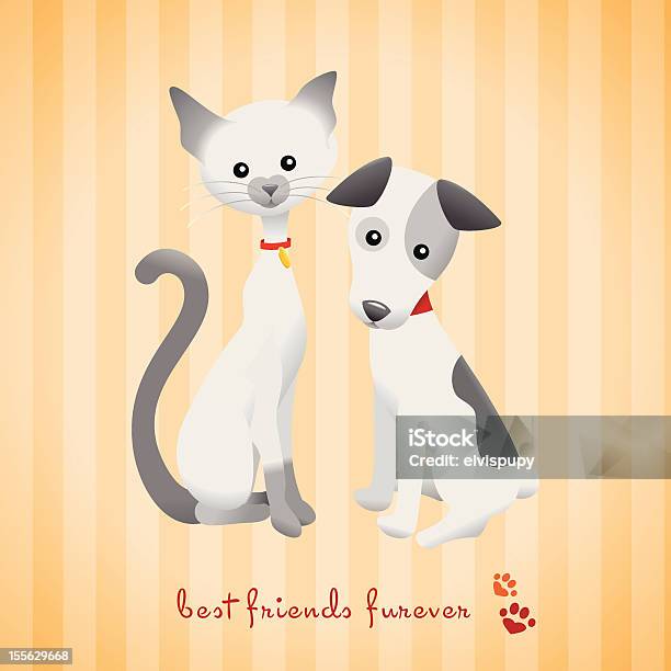 Besten Freunde Furever Stock Vektor Art und mehr Bilder von Freundschaft - Freundschaft, Gegensatz, Gestreift