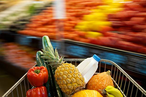 Grocery Shopping cart stock photo