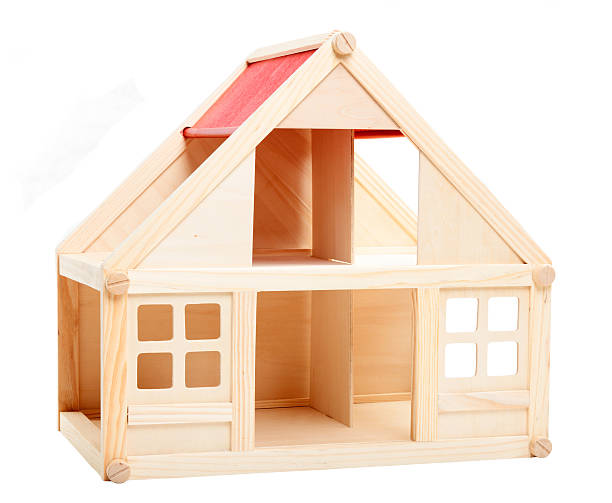 istock Wooden toy house 155632624