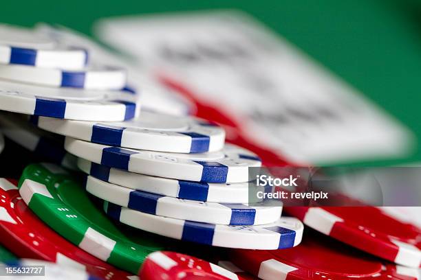 Macro Poker Chips Stock Photo - Download Image Now - Blue, Close-up, Color Image