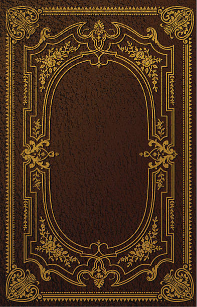 Classical Book Cover Design An antique style design made to look like foil printed on a worn leather book. Leather texture can be easily removed. Elements are organized into layers for easy adjustments. book binding illustrations stock illustrations