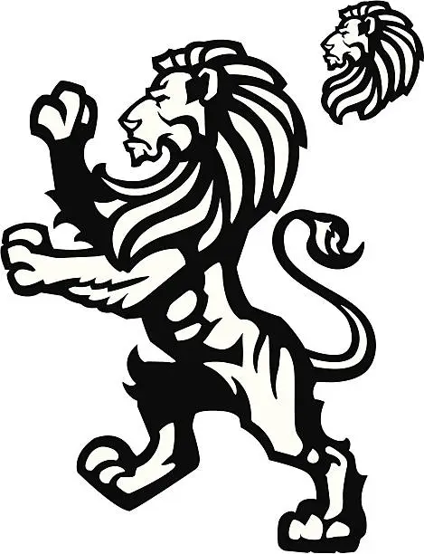 Vector illustration of Lion Rampant Mascot