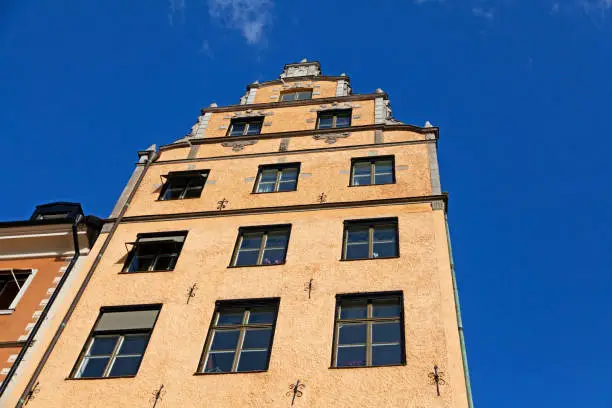 Stockholm, Sweden - October 11, 2022: very old house in old town