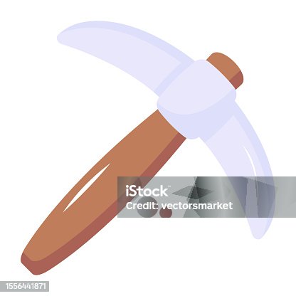 istock Download flat icon of pickaxe 1556441871