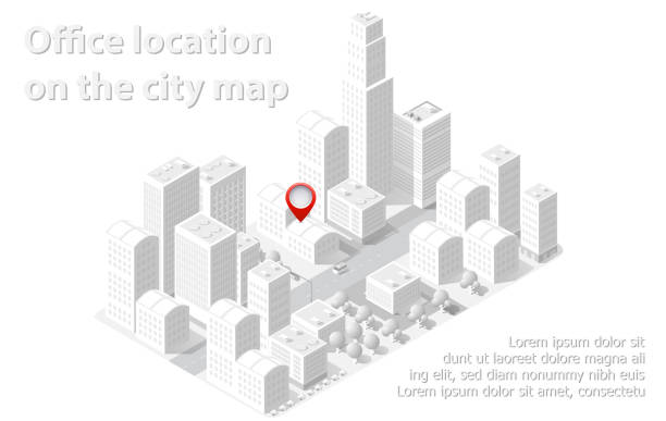 istock Cityscape illustration using 3D isometric view of houses, streets 1556487307