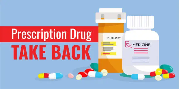 Vector illustration of Prescription Drug Take Back graphic, vector illustration