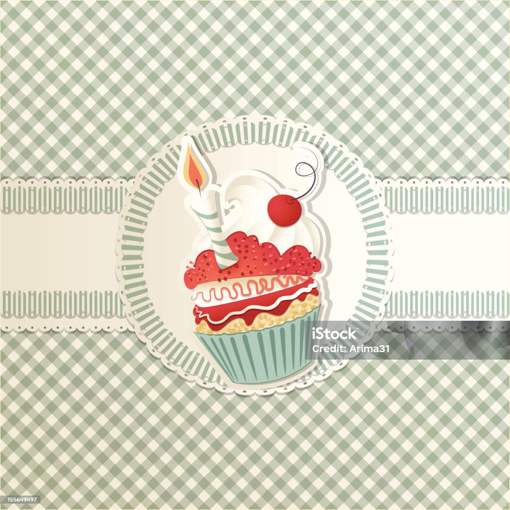 cupcake compleanno - arte vettoriale royalty-free di Primo compleanno