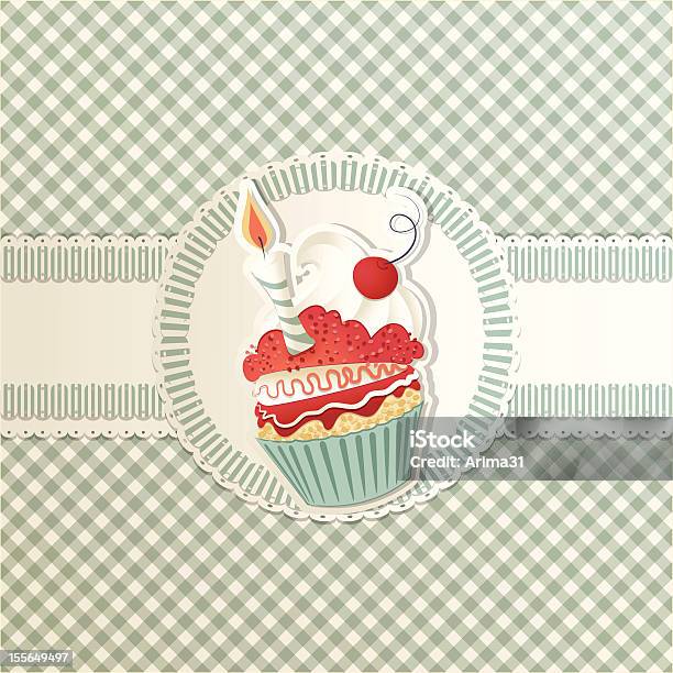 Vetores de Cupcake De Aniversário e mais imagens de Aniversário de 1 ano - Aniversário - Aniversário de 1 ano - Aniversário, Aniversário de 1 ano - Data Especial, 1950-1959