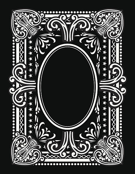 Playing Card Design Rectangle A vintage playing card or retro poster design. Individual elements are grouped and organized on layers. book binding illustrations stock illustrations