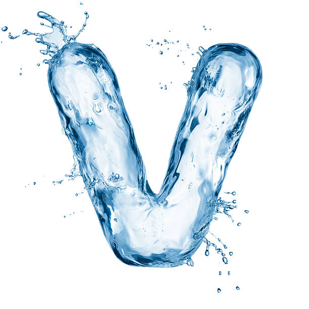 istock Flowing water in the shape of a V with drips 155650626