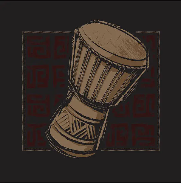 Vector illustration of African Djembe Drum