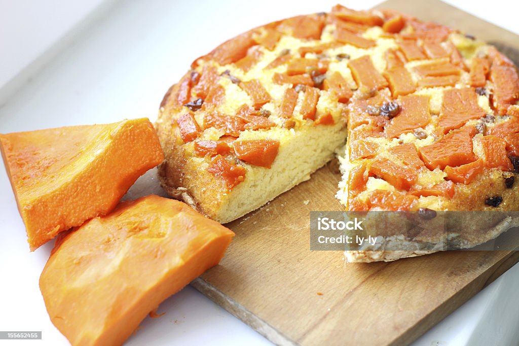 homemade sweet pumpkin pie homemade sweet pumpkin pie on cutting board Baked Stock Photo